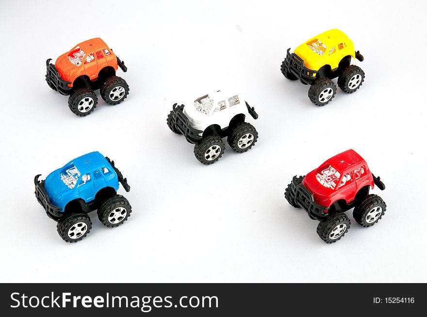 Children's toys are colorful fake cars. Children's toys are colorful fake cars.