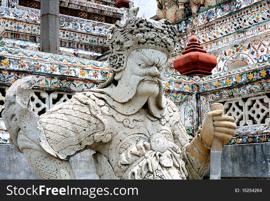 Photograph of a Statue in grand palace in Bangkok, Thailand