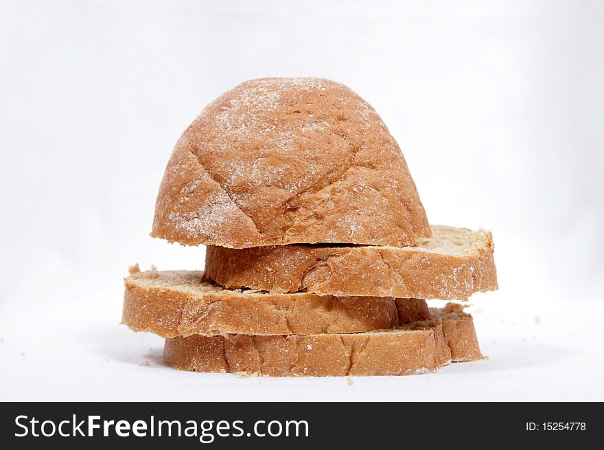 Brown bread isolated on white