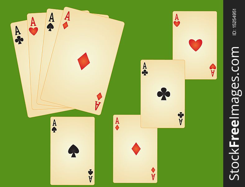 Four aces.  illustration symbol