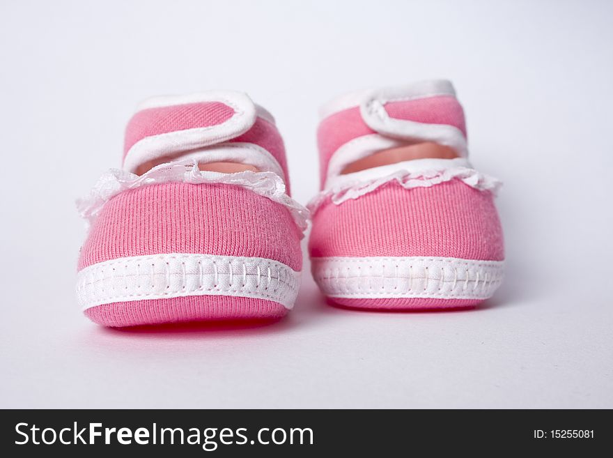 Cute pink soft tiny baby Booties.