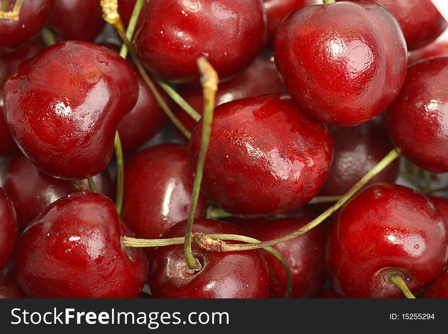 Background of fresh sweet cherry