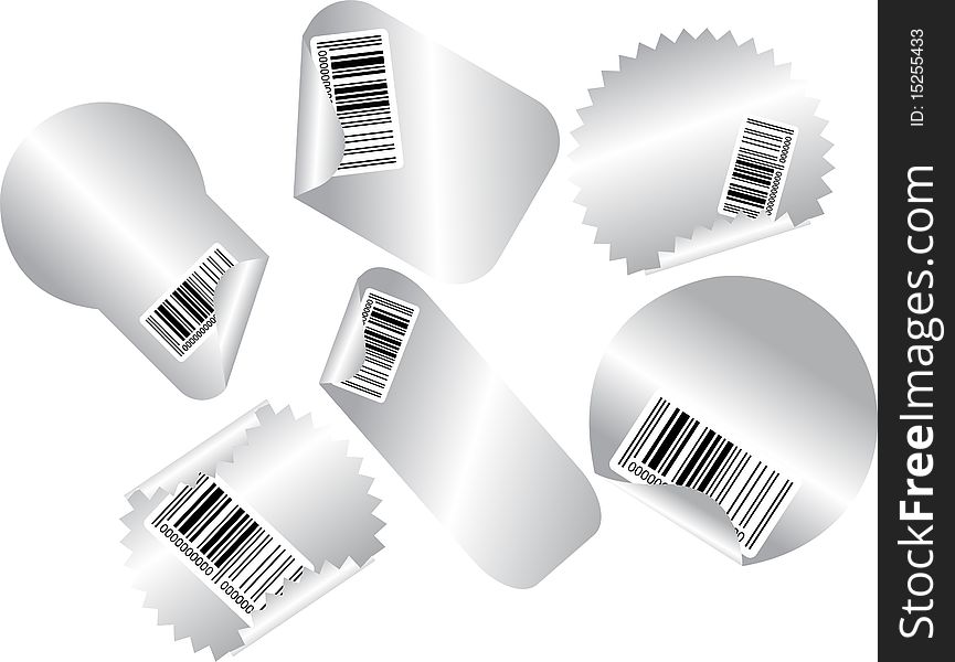 Illustration of sales stickers with bar codes