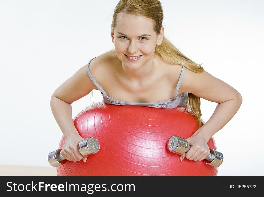Portrait of exercising young woman. Portrait of exercising young woman