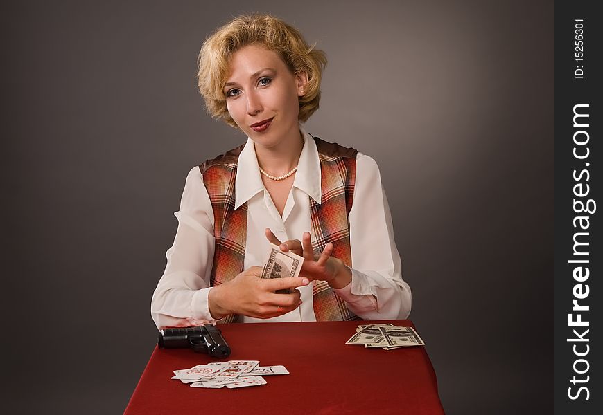 Woman With Cards
