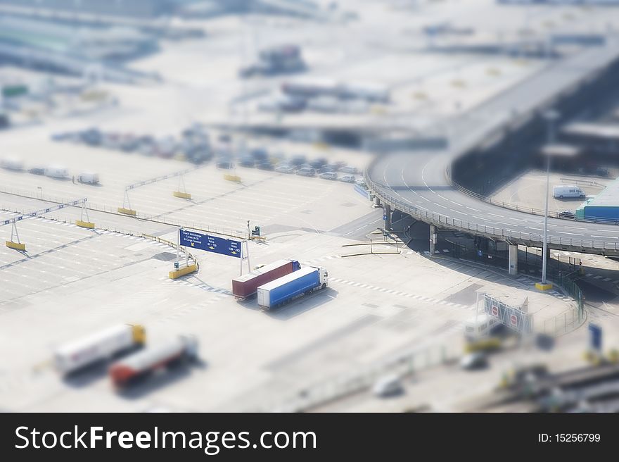 Trucks At A Sea Port