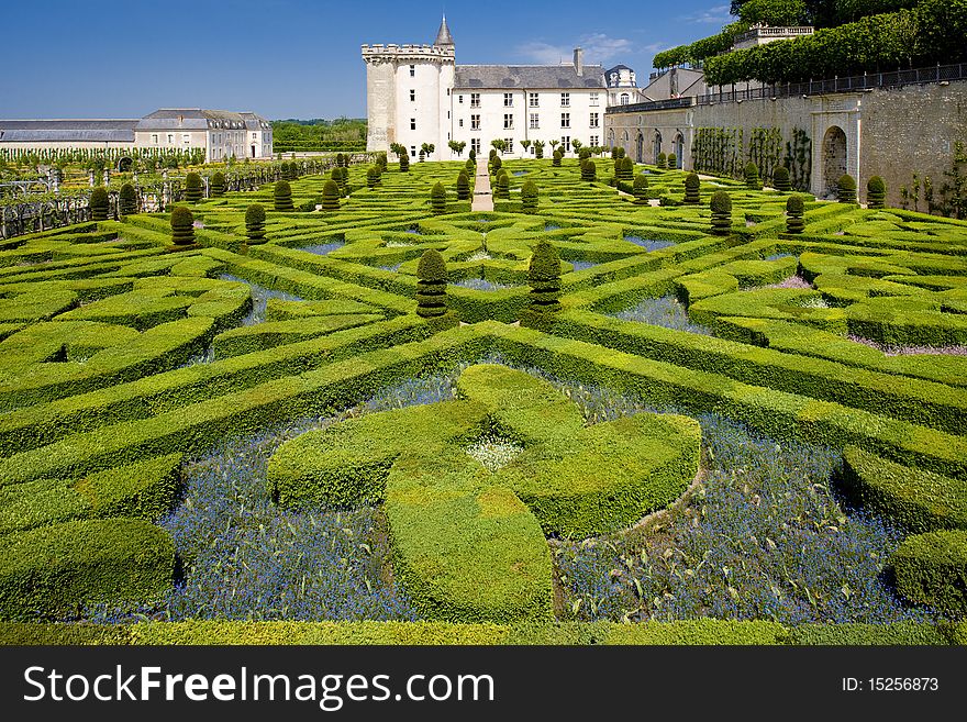 Villandry Castle with garden, Indre-et-Loire, Centre, France