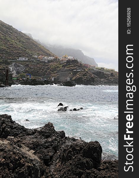 Ocean coast at Garachico in Tenerife, Spain. Ocean coast at Garachico in Tenerife, Spain