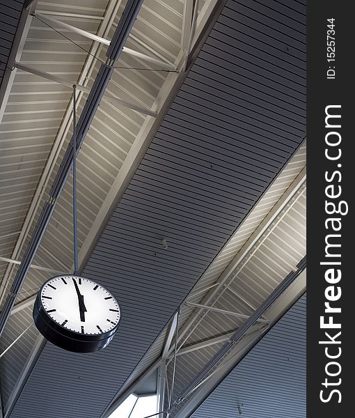 Close up view of an airport clock