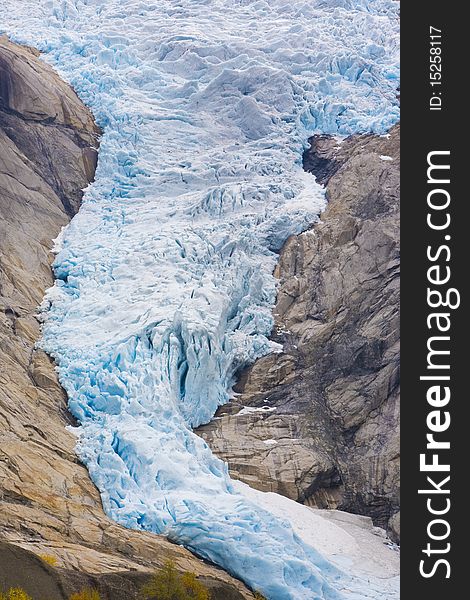 Melkevollbreen Glacier in Jostedalsbreen National Park, near Brigsdal, Norway