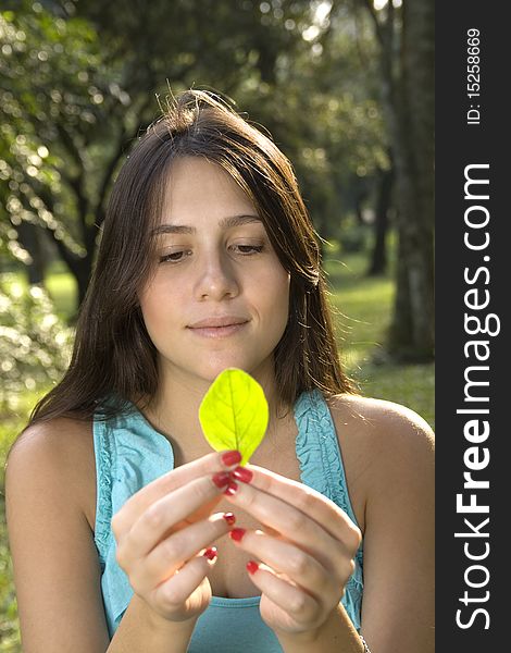 Girl with tree sheet