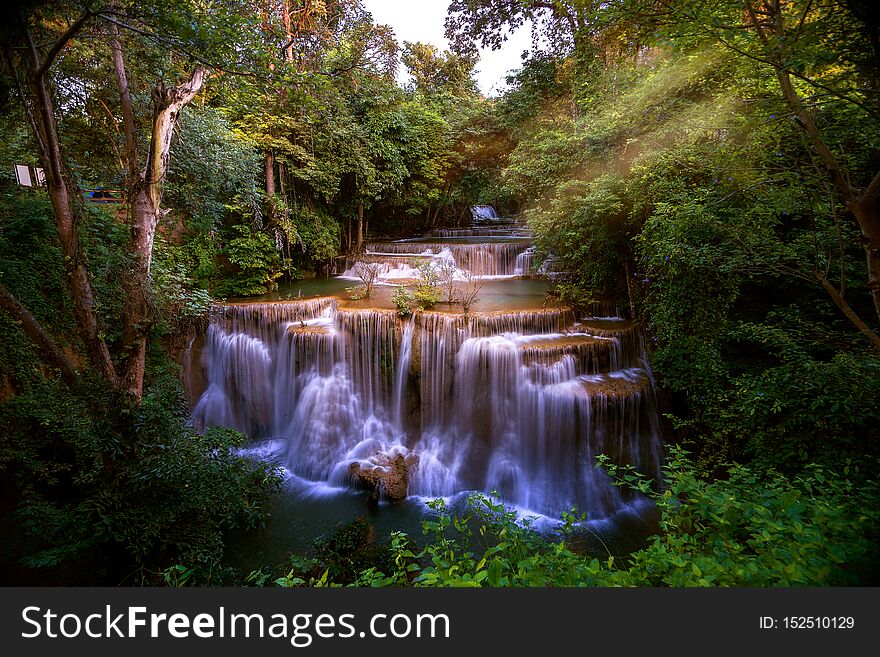 Huai Mae Kamin waterfall in Kanchanaburi, Thailand