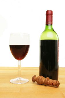 Glass And Bottle Of Red Wine Stock Images Glass And Bottle Of Red Wine Stock Images