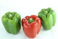 Red Bell Pepper, Green Bell Papper Royalty Free Stock Image