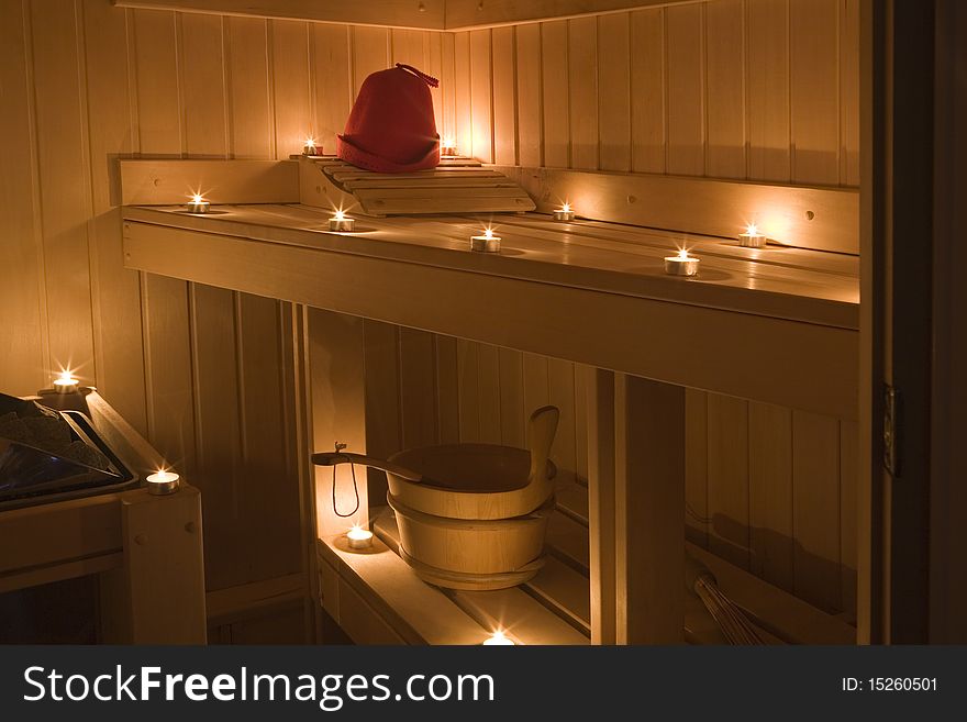 Interior View of Russian Sauna Bath. Interior View of Russian Sauna Bath