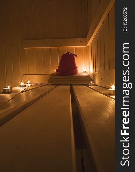 Interior View of Russian Sauna Bath. Interior View of Russian Sauna Bath