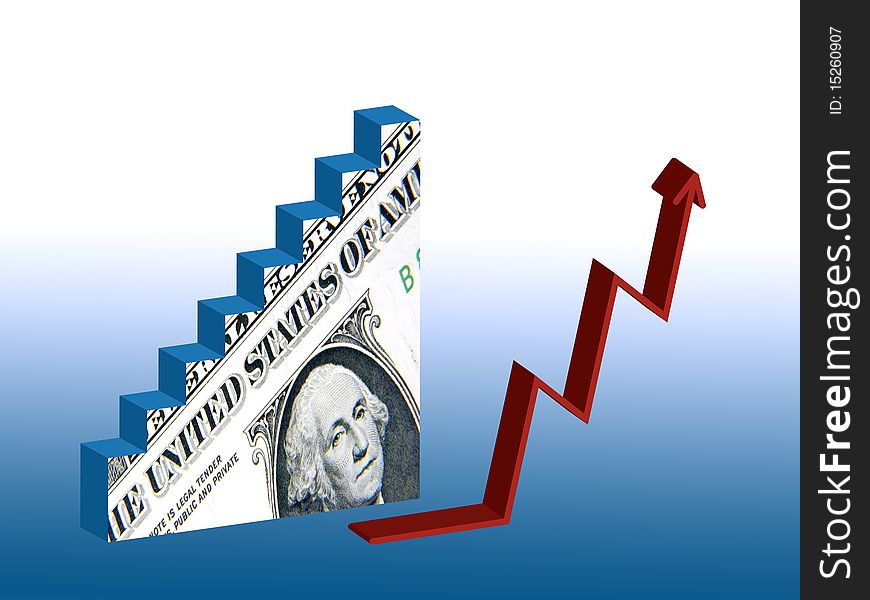 Graphic illustrating the successful recovery of US Dollar. Graphic illustrating the successful recovery of US Dollar