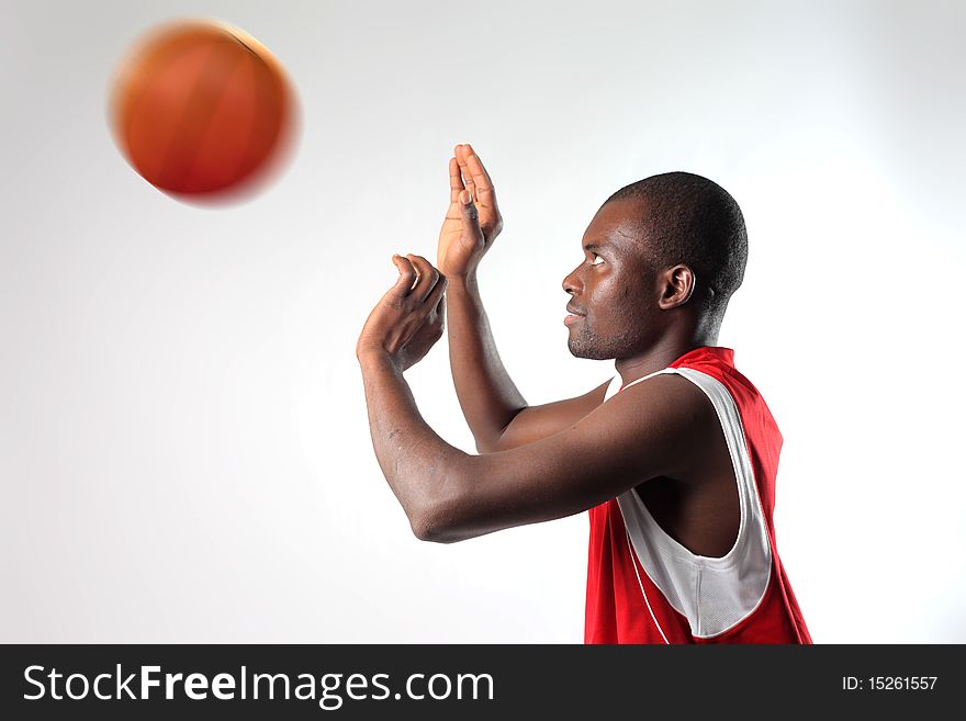 Young black man playing basketball. Young black man playing basketball