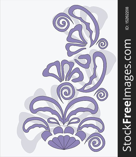 Lilac floral design on a white background
