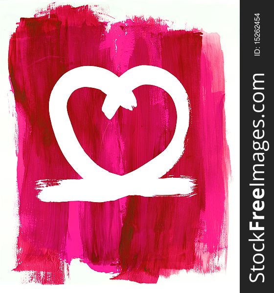 Heart Shape On A Painted Background