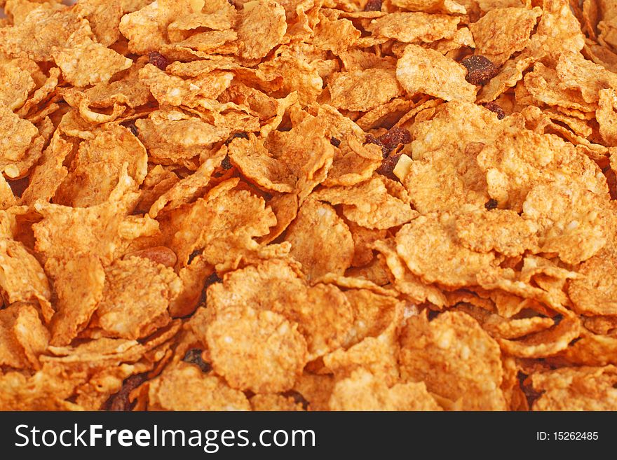 Background of goldish corn flakes