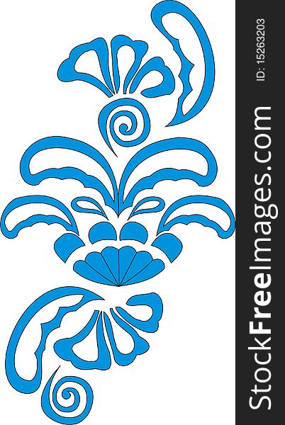 Blue floral design on a white background