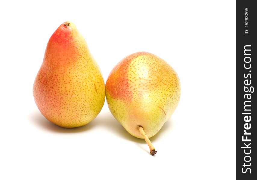 Two pears it is isolated on a white background. Two pears it is isolated on a white background.