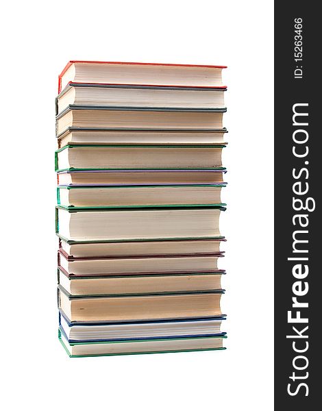 Stack of books isolated on a white background