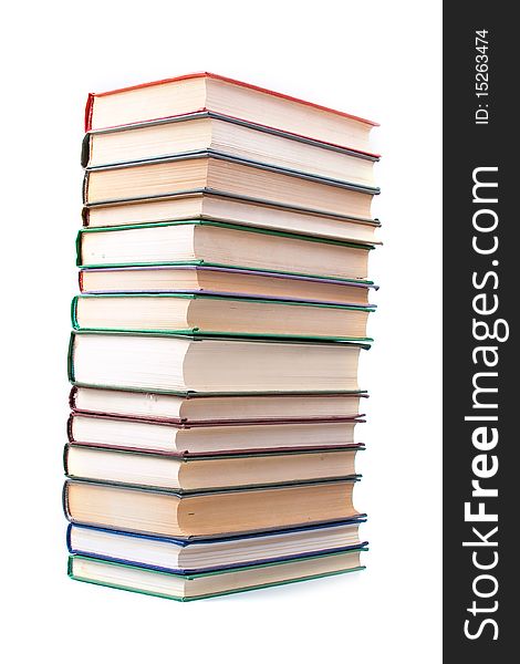 Stack of books isolated on a white background