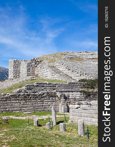 Spring view of Dodoni Ancient Theater in Greece. Spring view of Dodoni Ancient Theater in Greece.