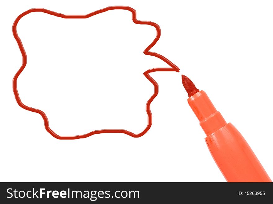 Marker pen with a selected area isolated on white