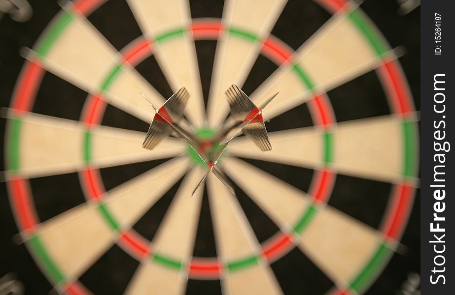 Three darts in bullseye