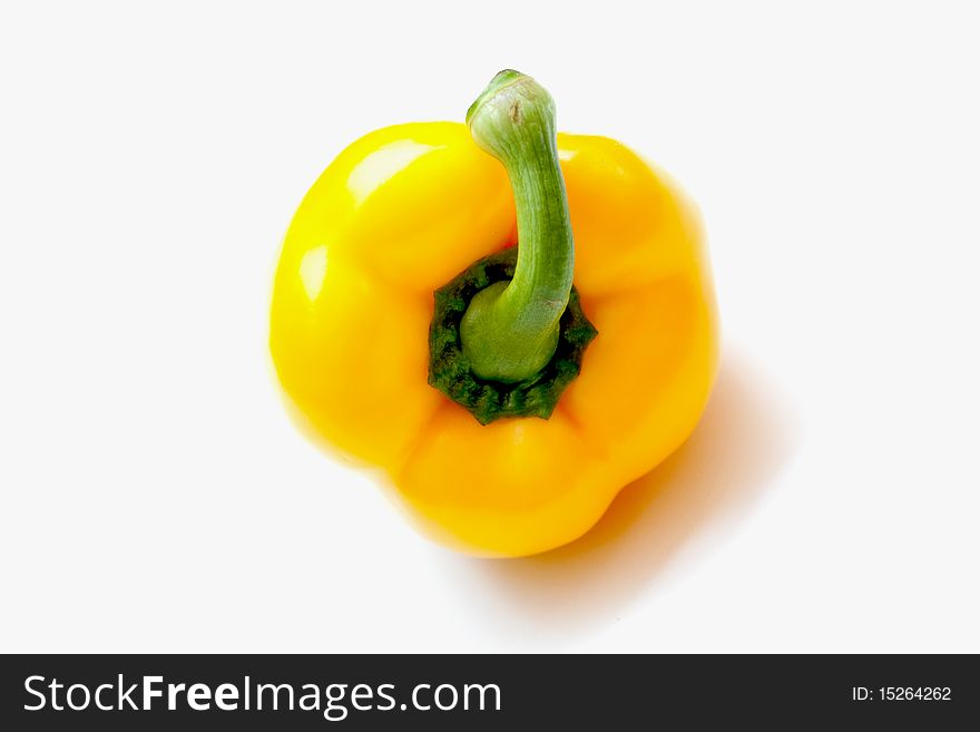 Yellow paprika on white table. Yellow paprika on white table