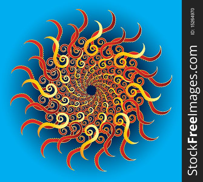 Creative abstract seamless curly wheel vector. Creative abstract seamless curly wheel vector