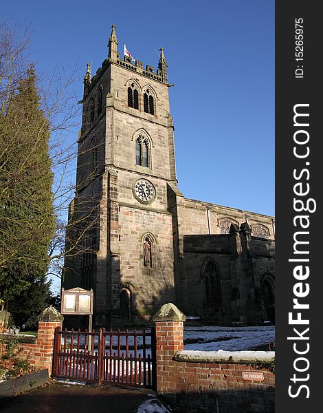 St Werburgh's Church, Hanbury morning light