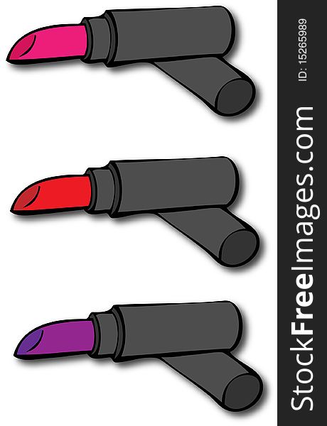 A variety of lipstick colors on a white background.