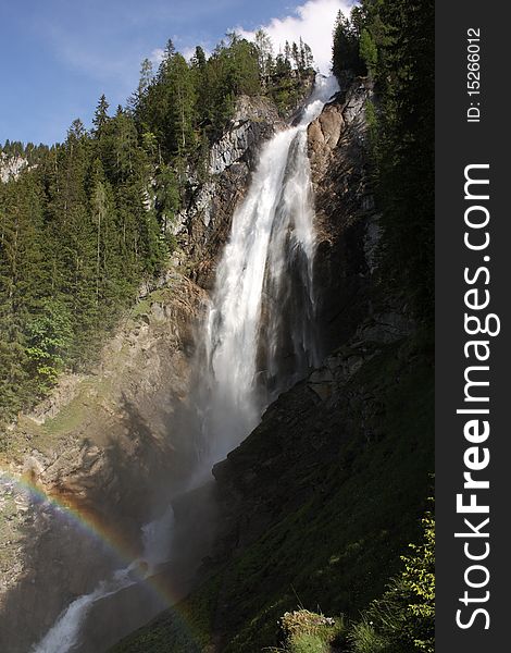 Iffigenfall - Swiss Waterfall with rainbow