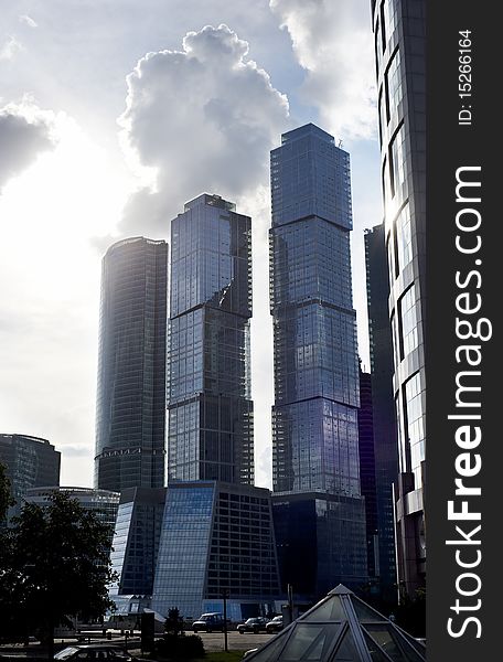 New skyscrapers business centre in moscow city, russia