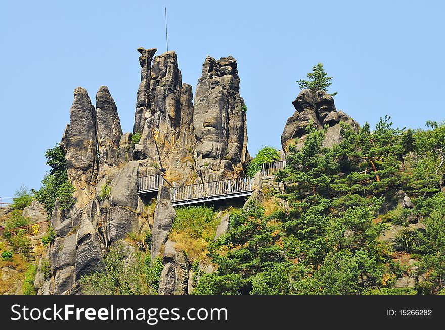 Nuns rock in the Zittau Mountains in Saxony. Nuns rock in the Zittau Mountains in Saxony.