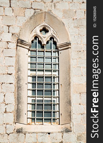 Beautiful historical window in Mediterranean style, Dubrovnik, Croatia