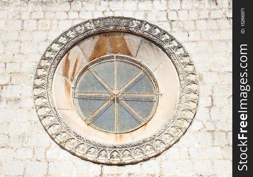 Beautiful historical window in Mediterranean style, Dubrovnik, Croatia