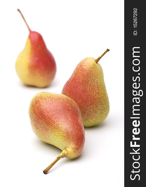 Three Ripe Yellow-red Pears