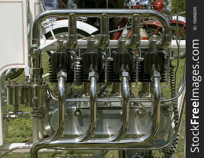 Close up of antique motorcycle engine. Close up of antique motorcycle engine