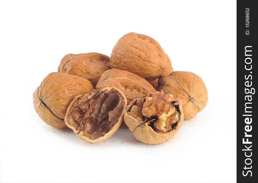 Walnut closeup isolated on white