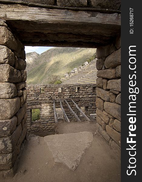 Inca stone work detail from Machu Picchu. Inca stone work detail from Machu Picchu