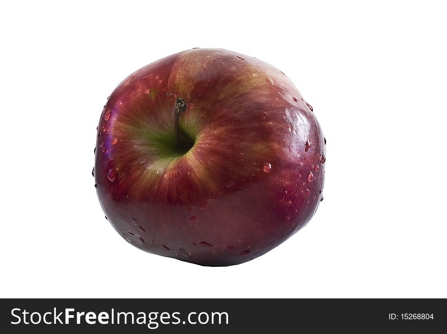 Fresh red apple isolated on the white