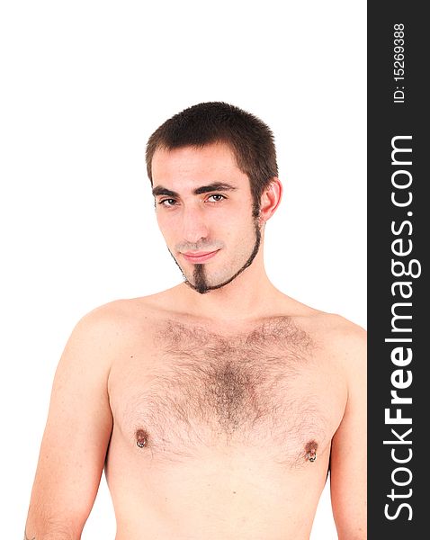 Bare-chested man