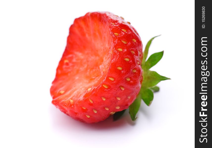 Ripe strawberry isolated on a white background