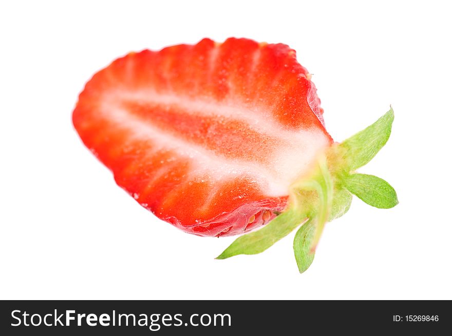 Ripe strawberry isolated on a white background