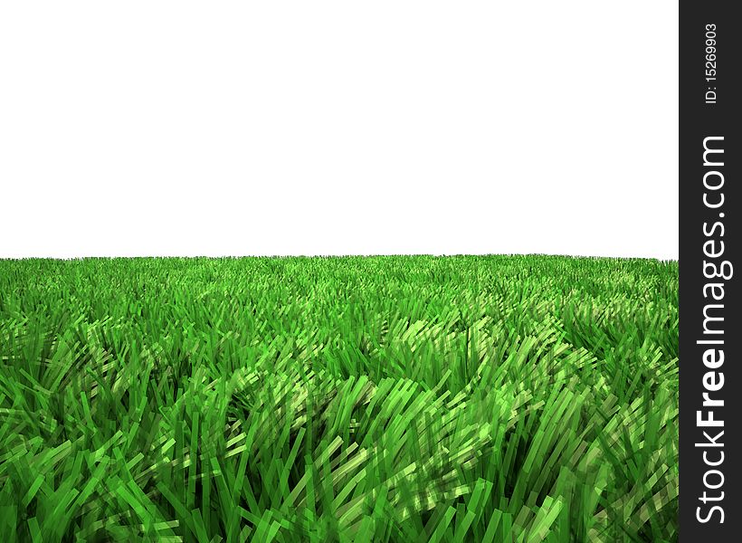 Unreal green grass with white horizon